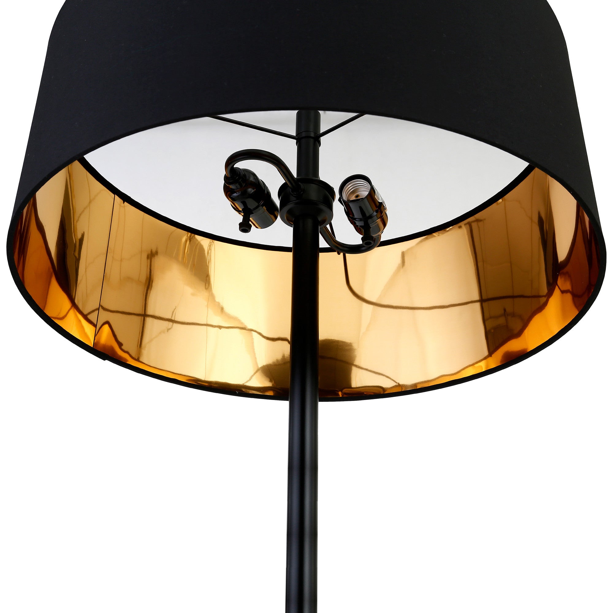 62" Black Traditional Shaped Floor Lamp With Black No Pattern Drum Shade