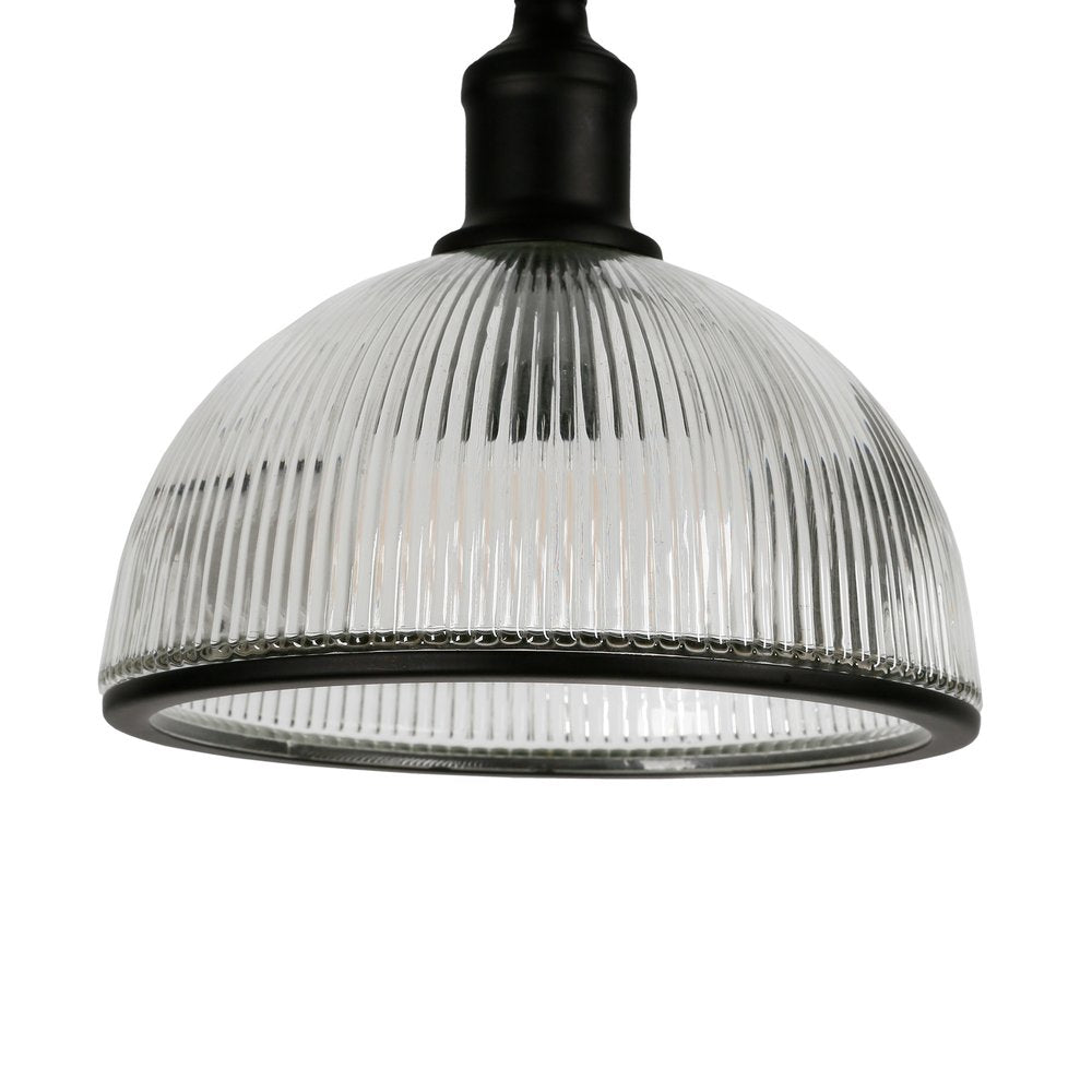 58" Black Swing Arm Floor Lamp With Clear Glass Dome Shade