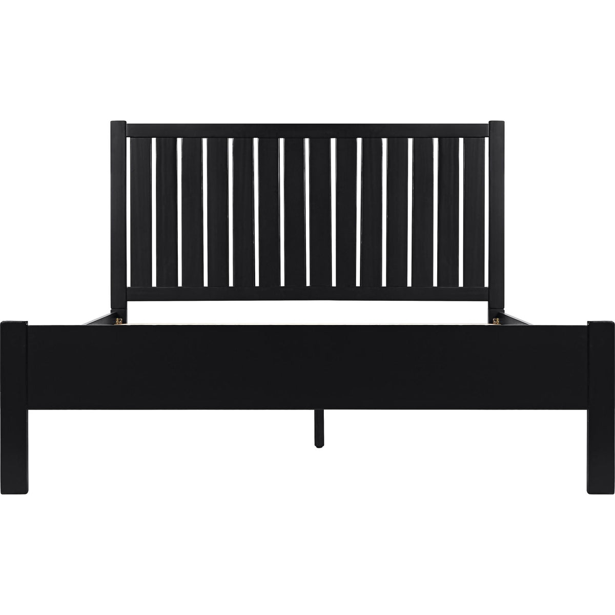 Black Solid Wood Queen Bed Frame