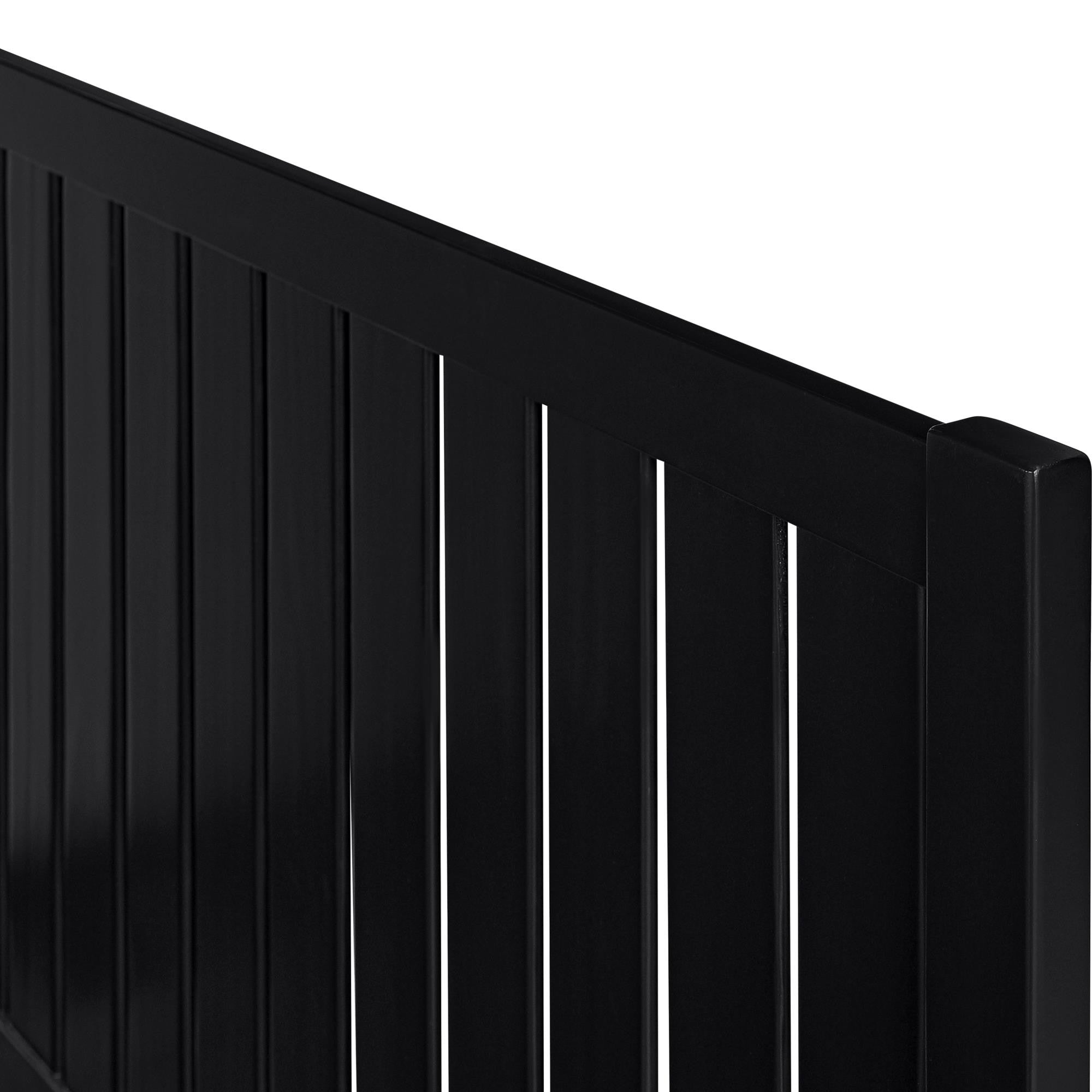 Black Solid Wood King Bed Frame