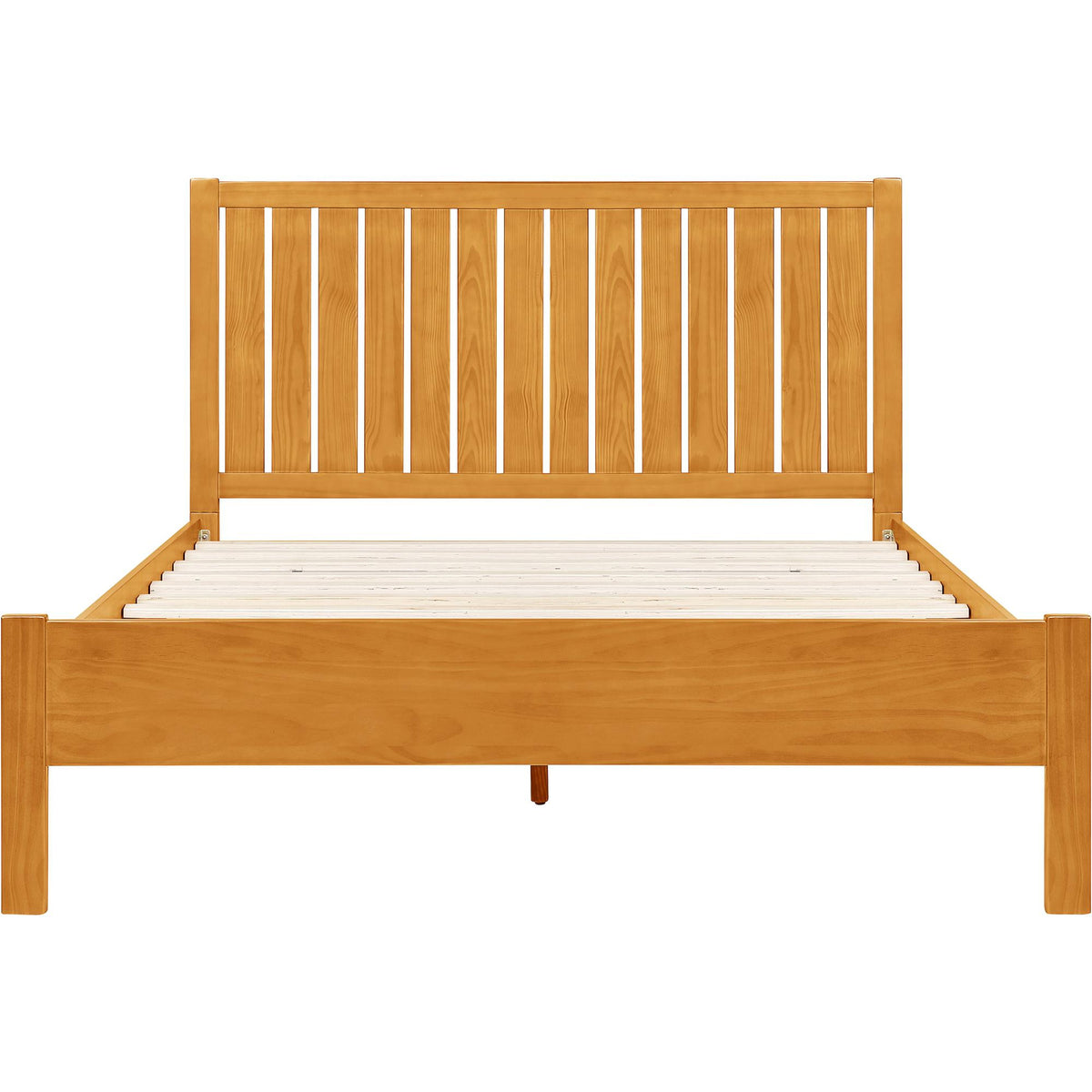 Natural Shiplap Texture Solid Wood Queen Bed Frame