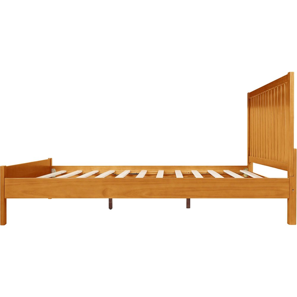 Natural Shiplap Texture Solid Wood Queen Bed Frame
