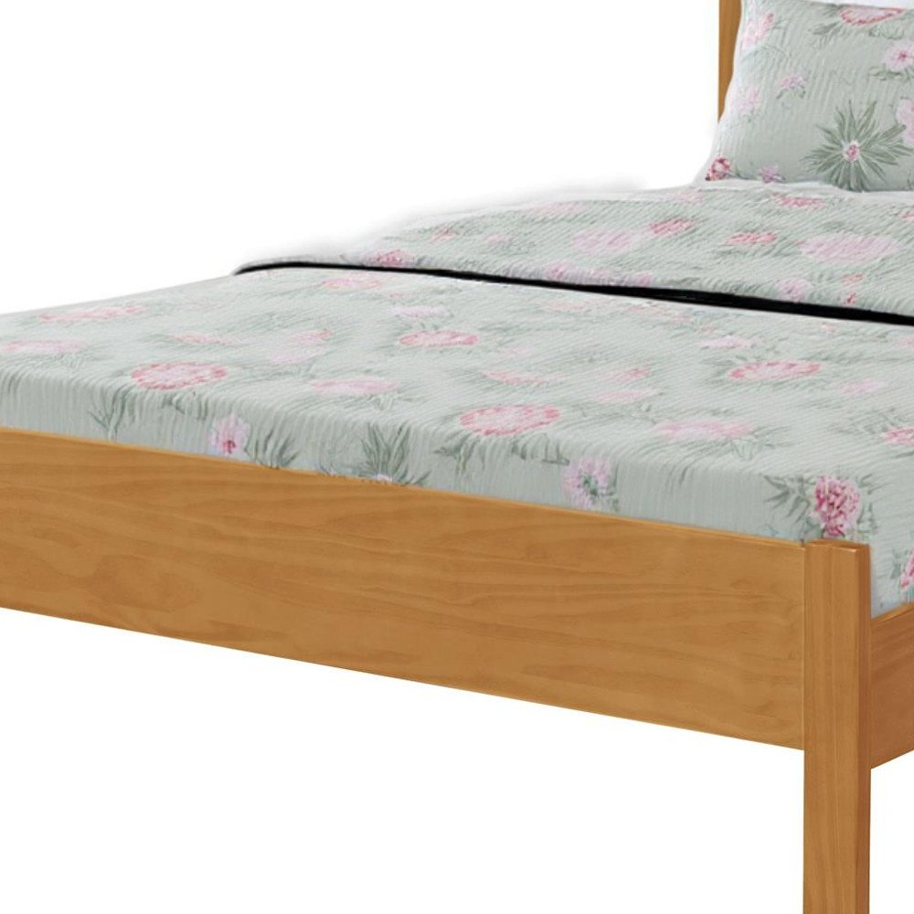 Natural Shiplap Texture Solid Wood Queen Bed Frame