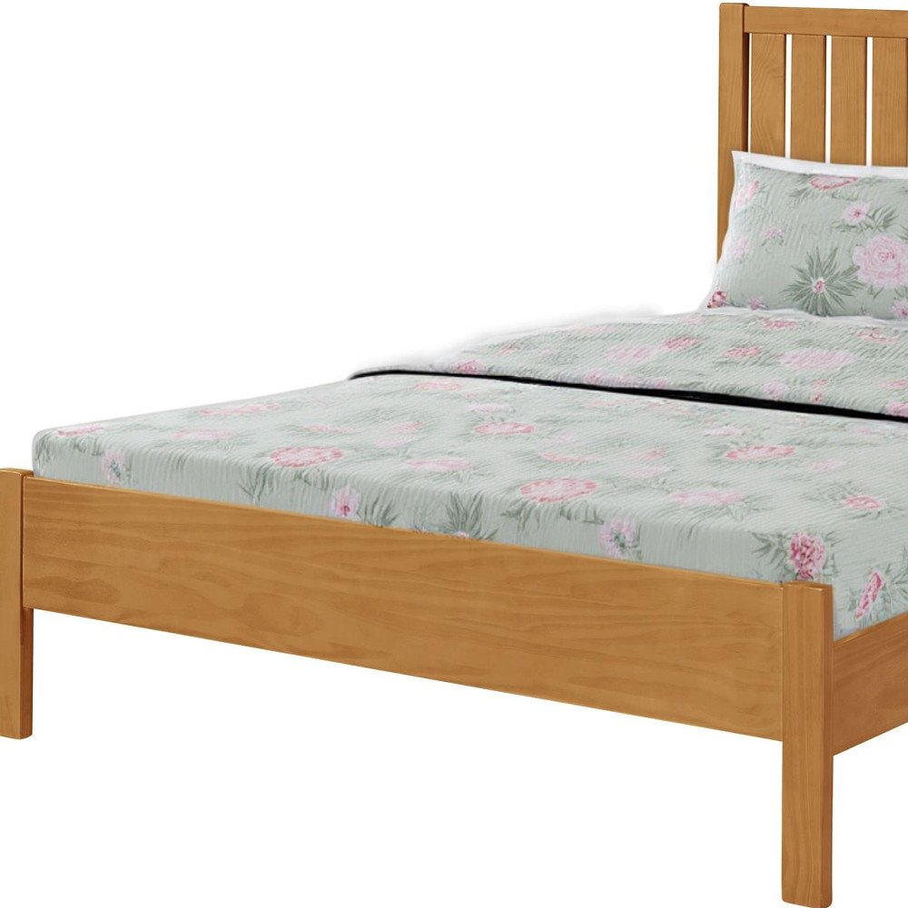 Natural Shiplap Texture Solid Wood Queen Bed Frame