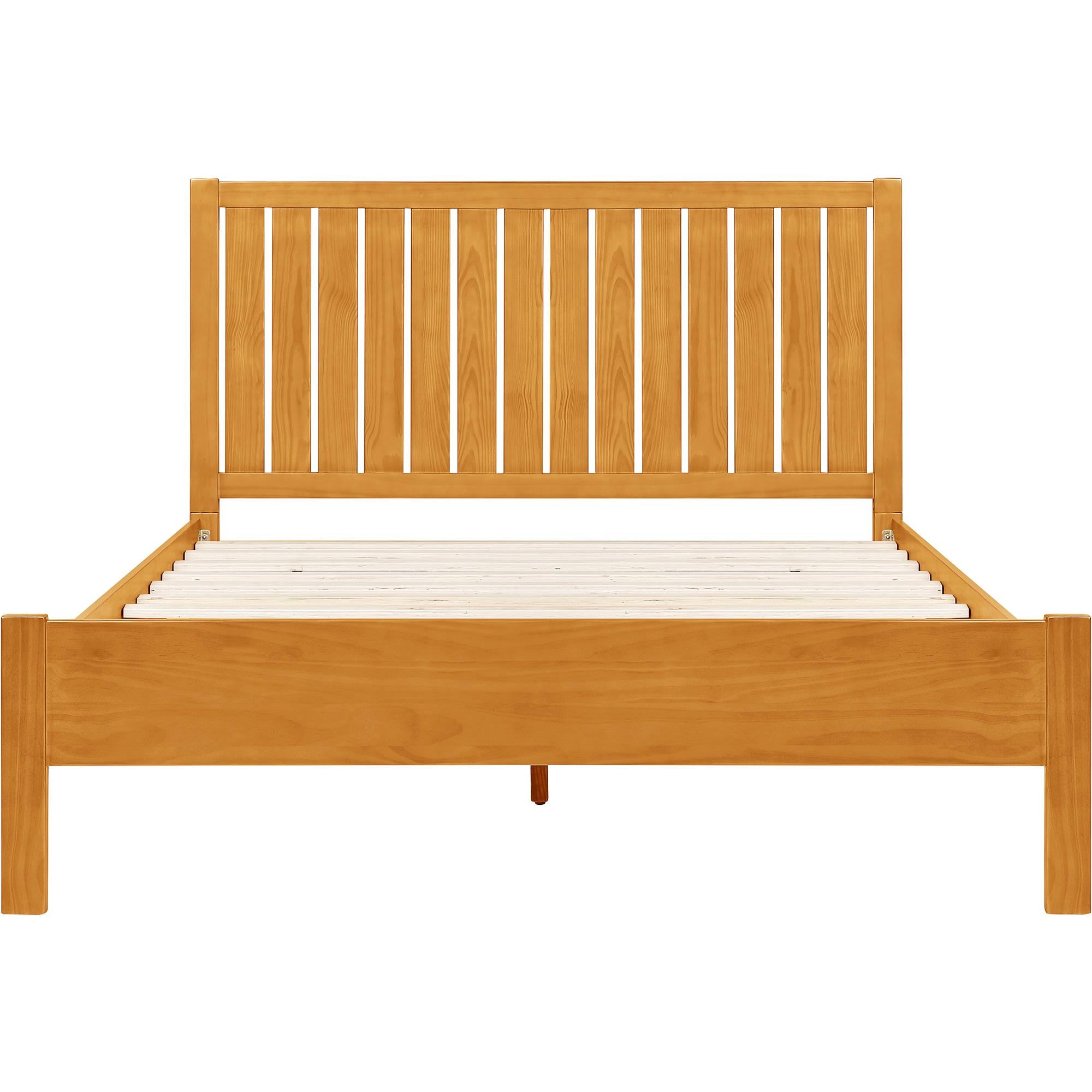 Natural Shiplap Texture Solid Wood King Bed Frame