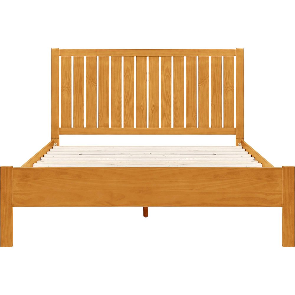 Natural Shiplap Texture Solid Wood Queen Bed Frame