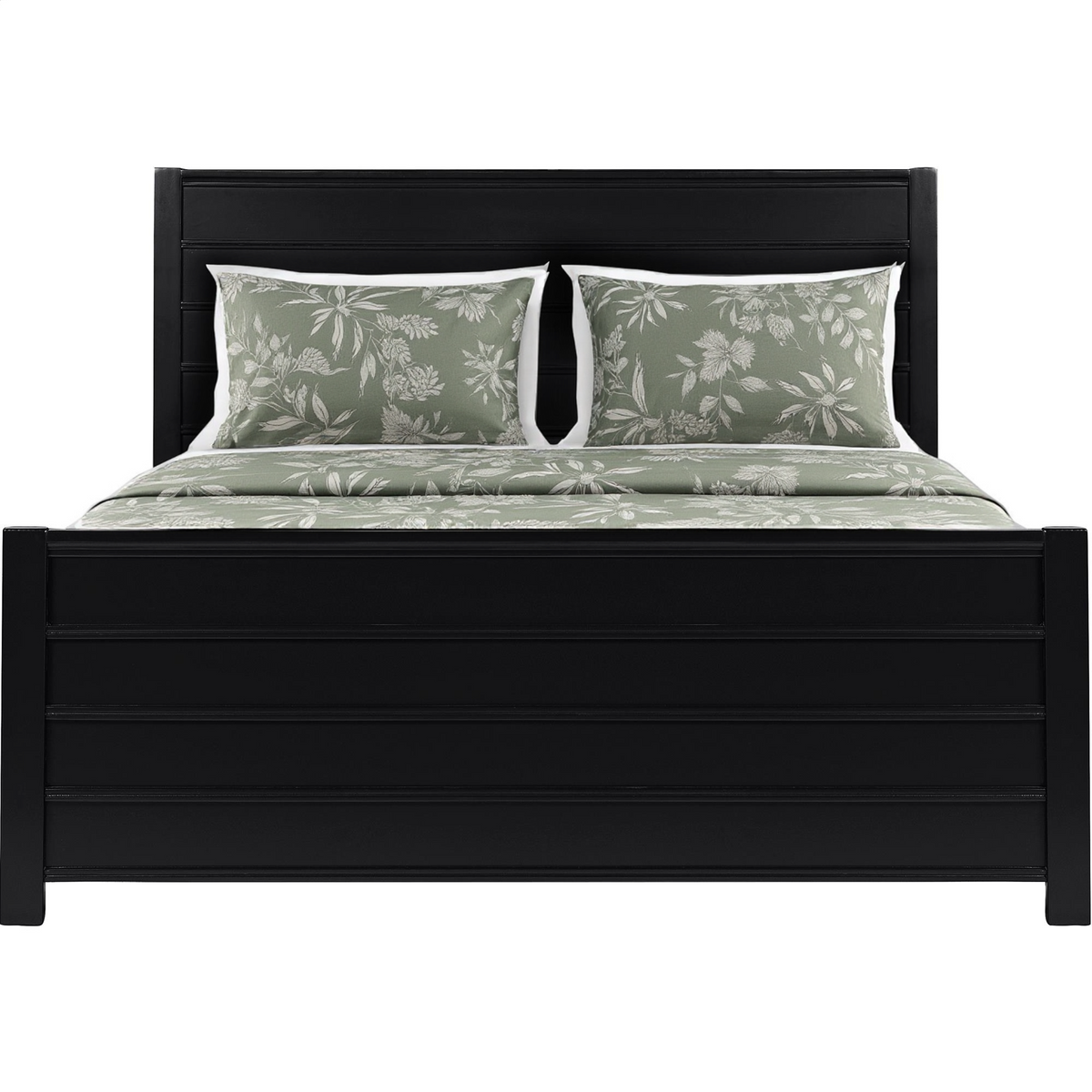 Black Solid Wood Queen Bed Frame