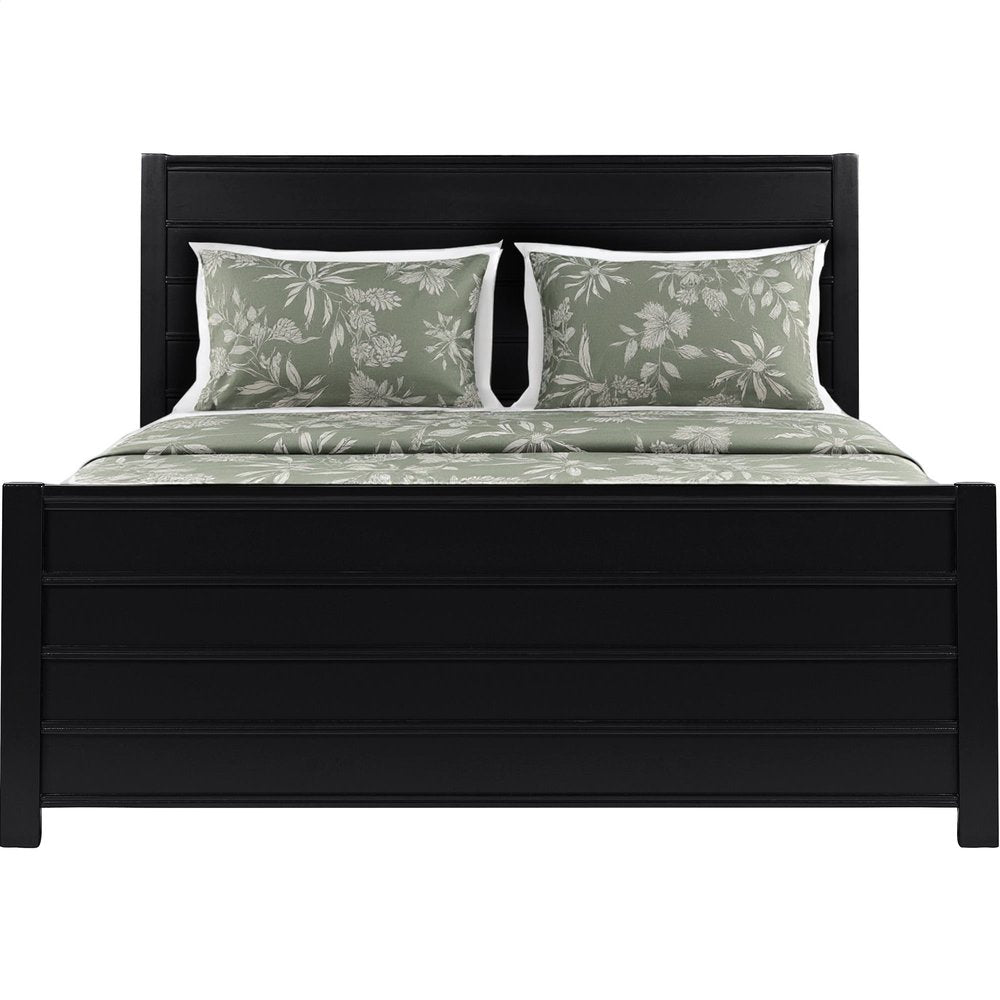 Black Solid Wood Queen Bed Frame