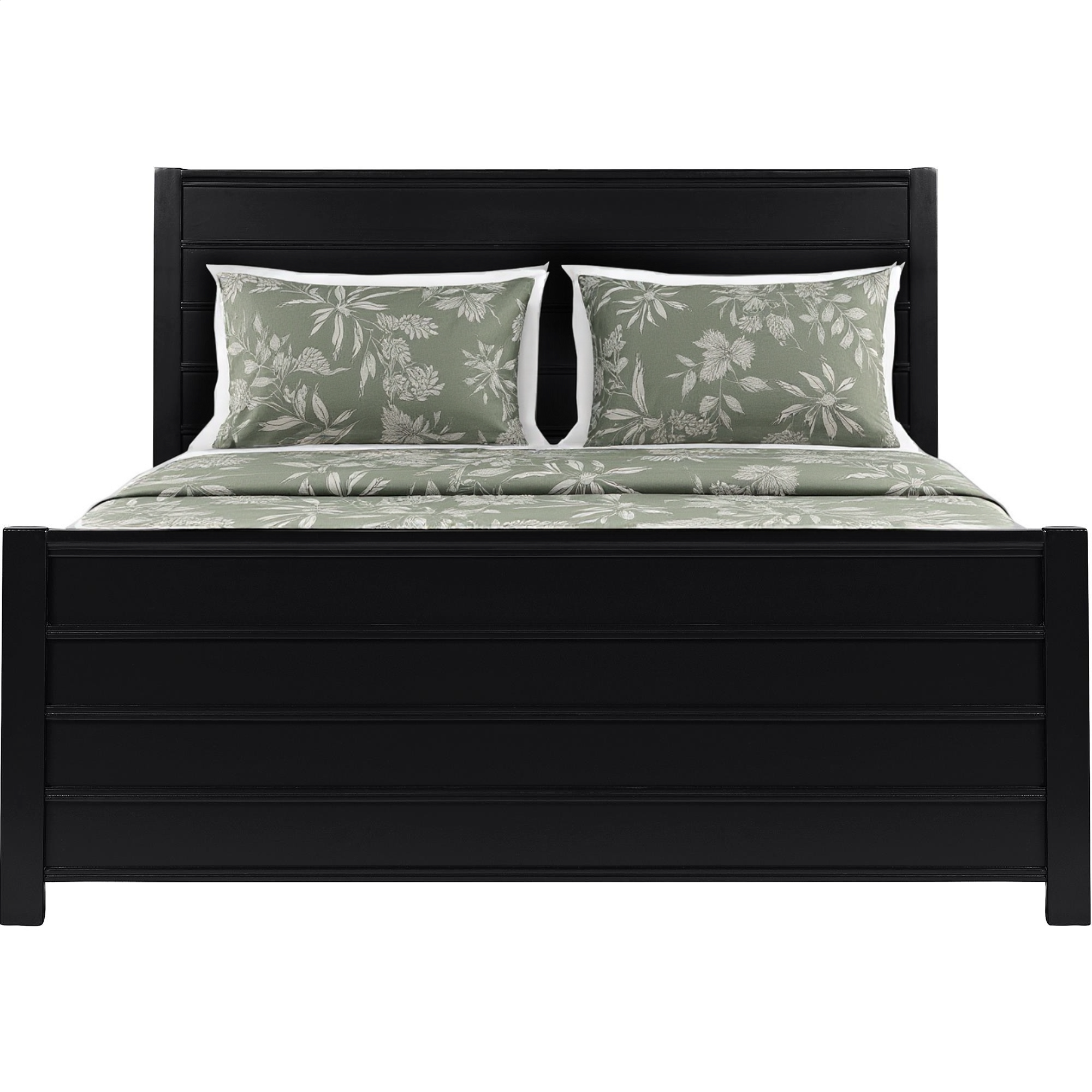 Black Solid Wood King Bed Frame