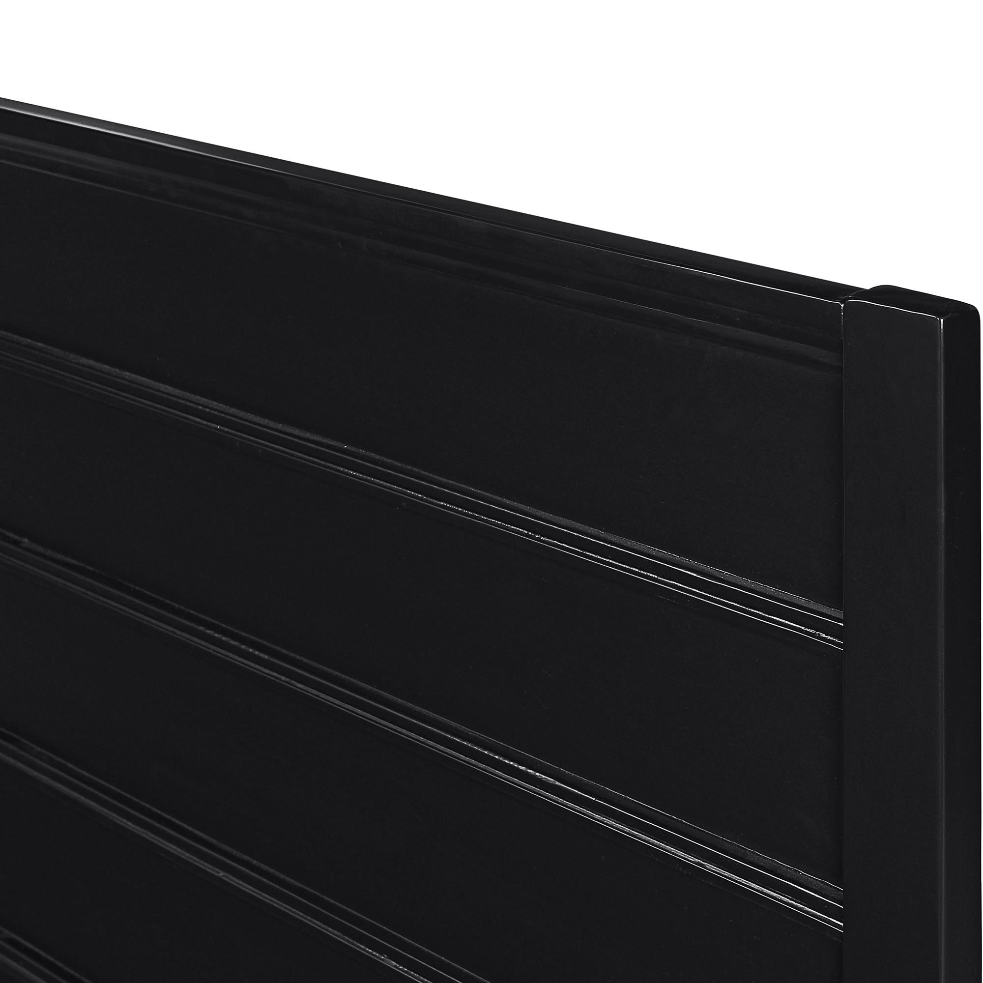 Black Solid Wood King Bed Frame