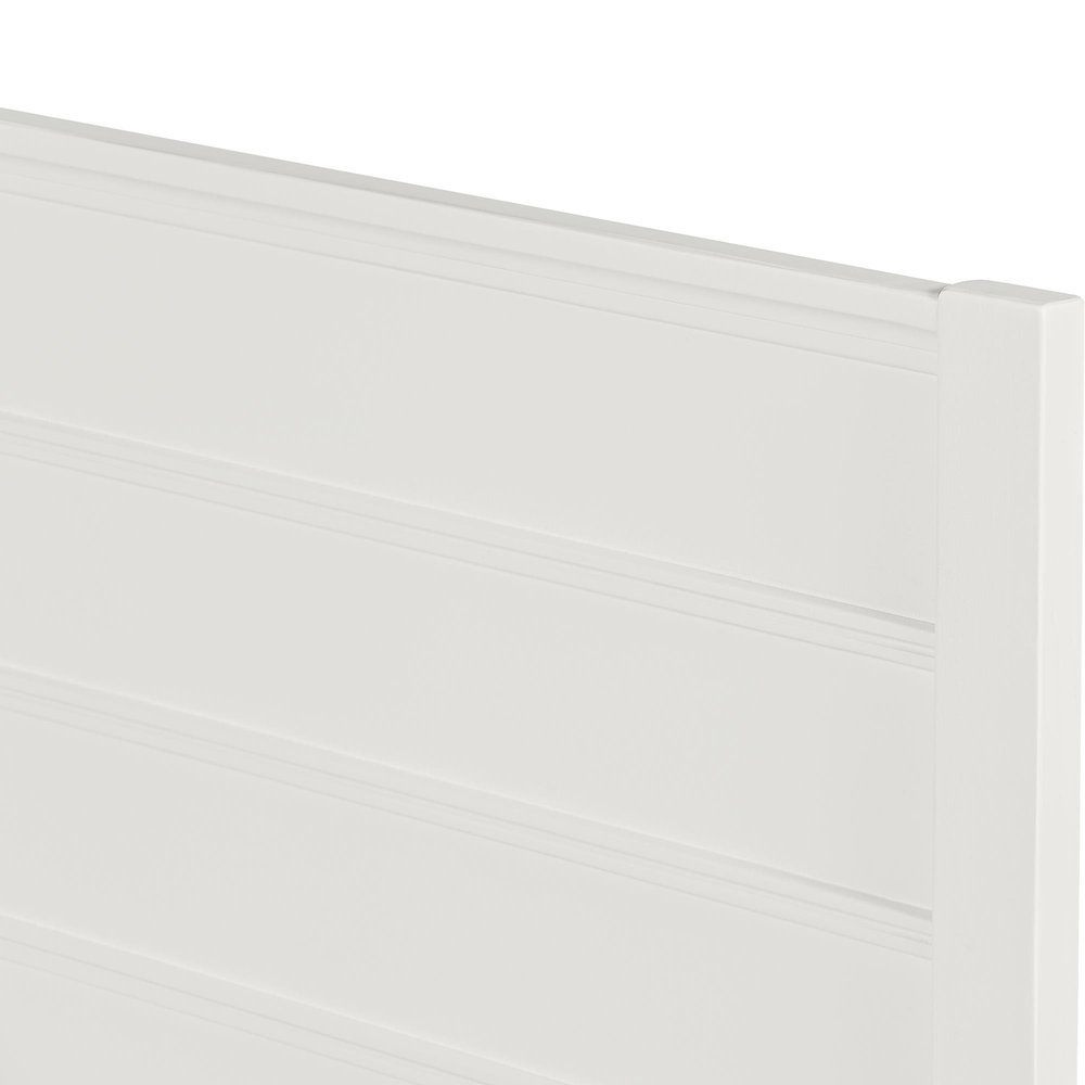 White Shiplap Texture Solid Wood Queen Bed Frame
