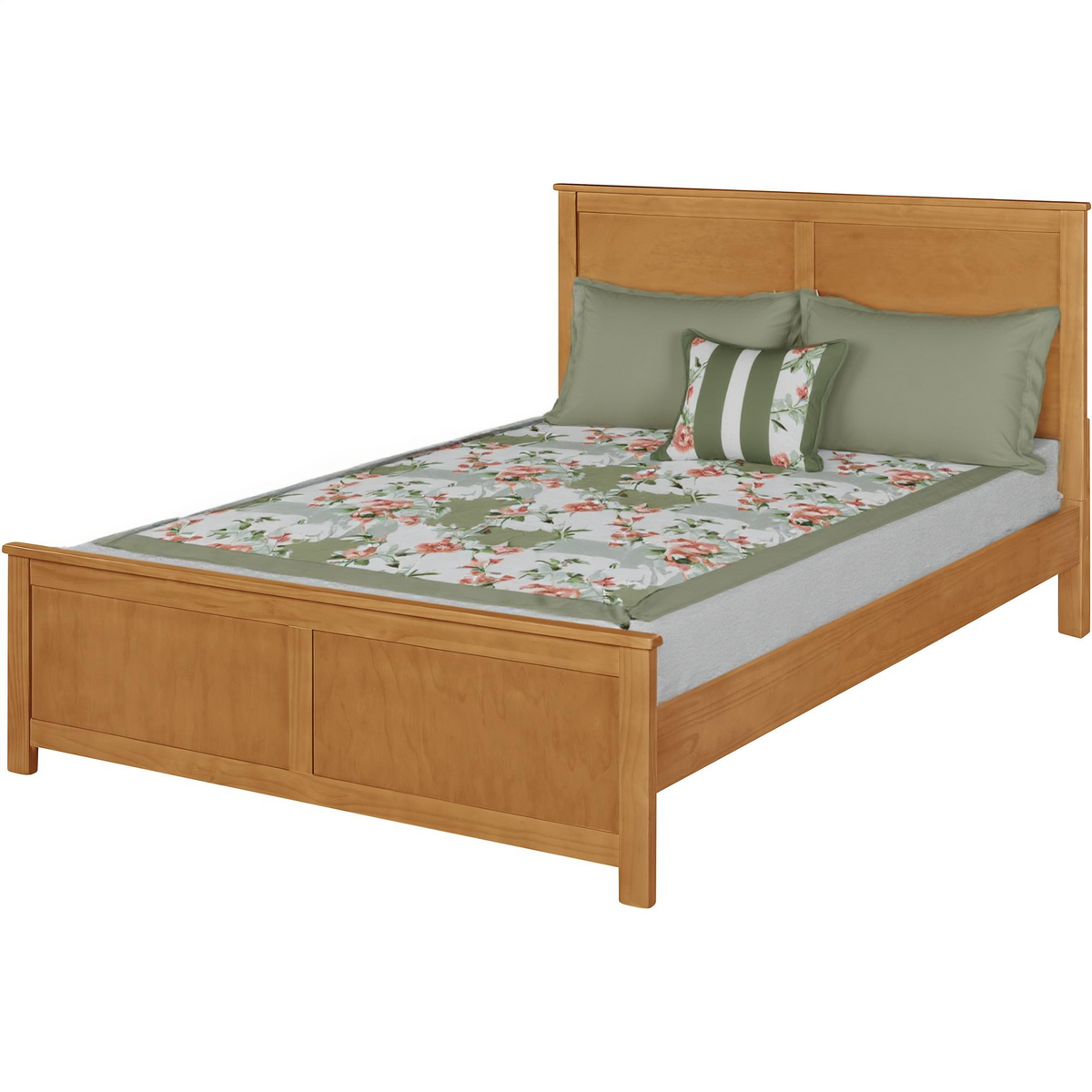 Brown Solid Wood Queen Bed Frame