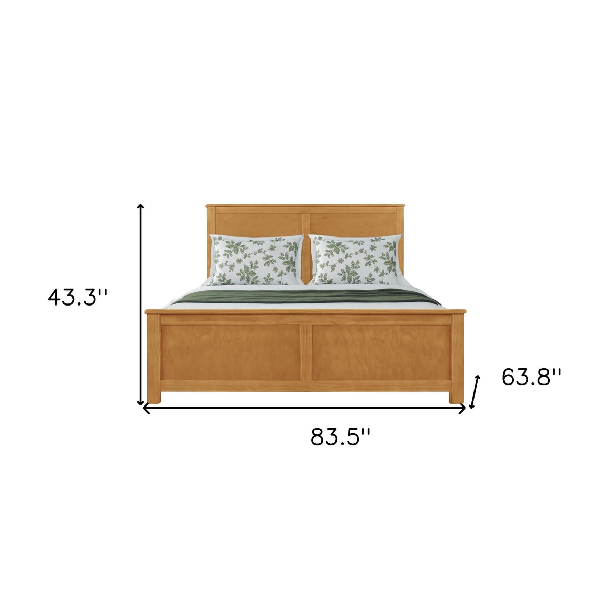 Brown Solid Wood Queen Bed Frame