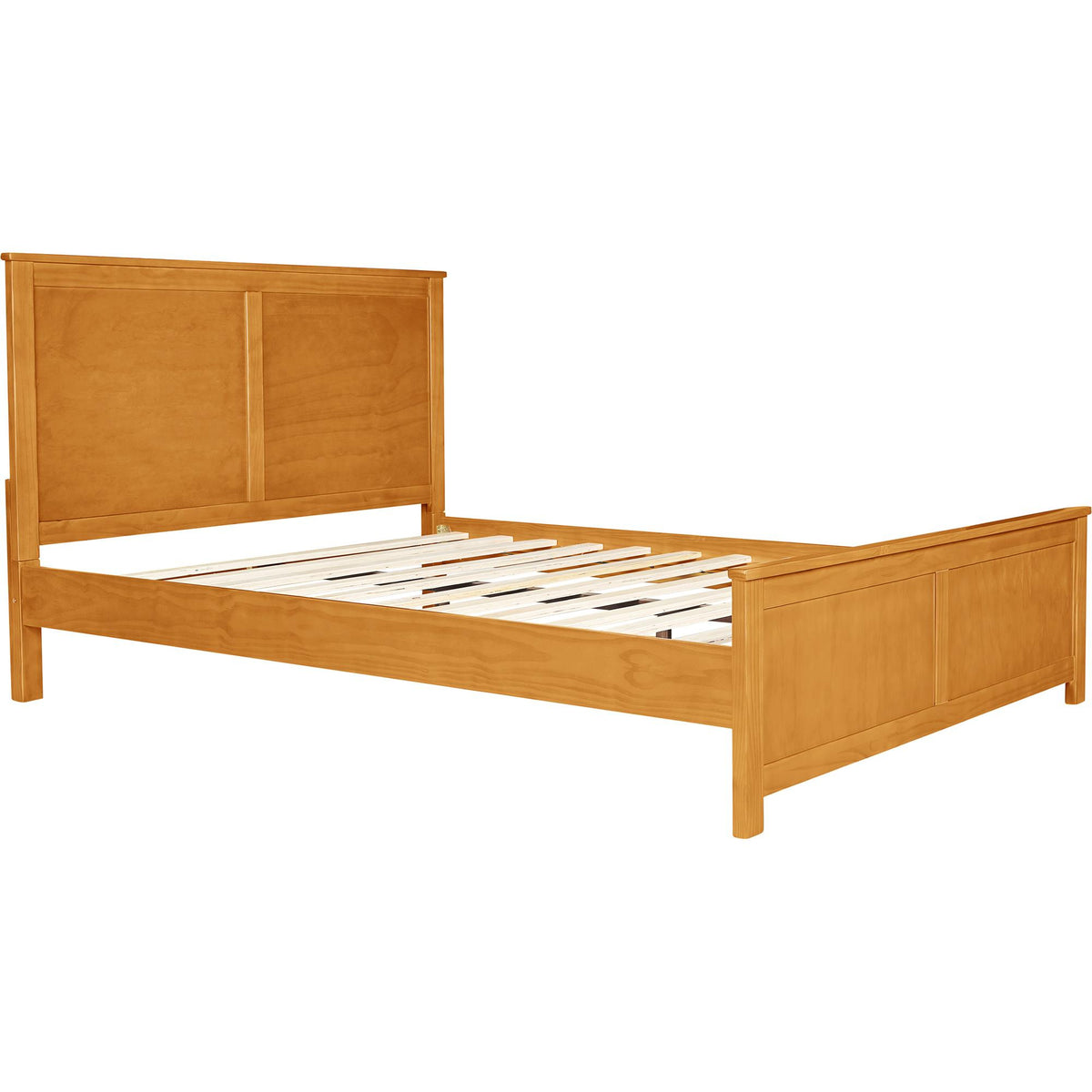 Brown Solid Wood Queen Bed Frame