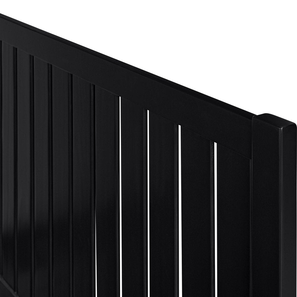 Three Piece Black Solid Wood Bedroom Set