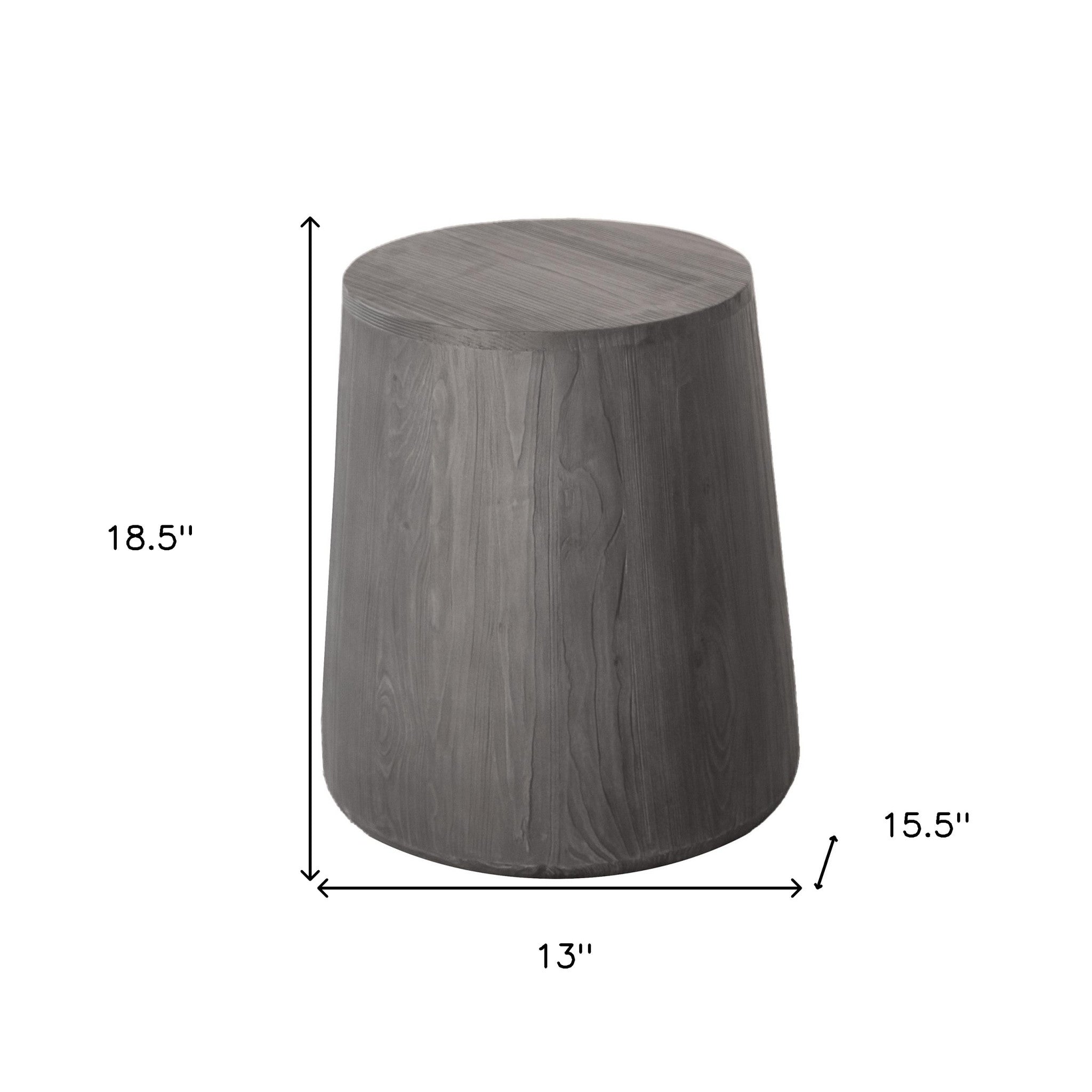 18" Ebony Solid Wood Round End Table