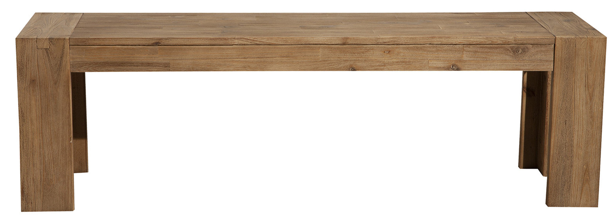 58" Natural Distressed Solid Wood Dining Bench