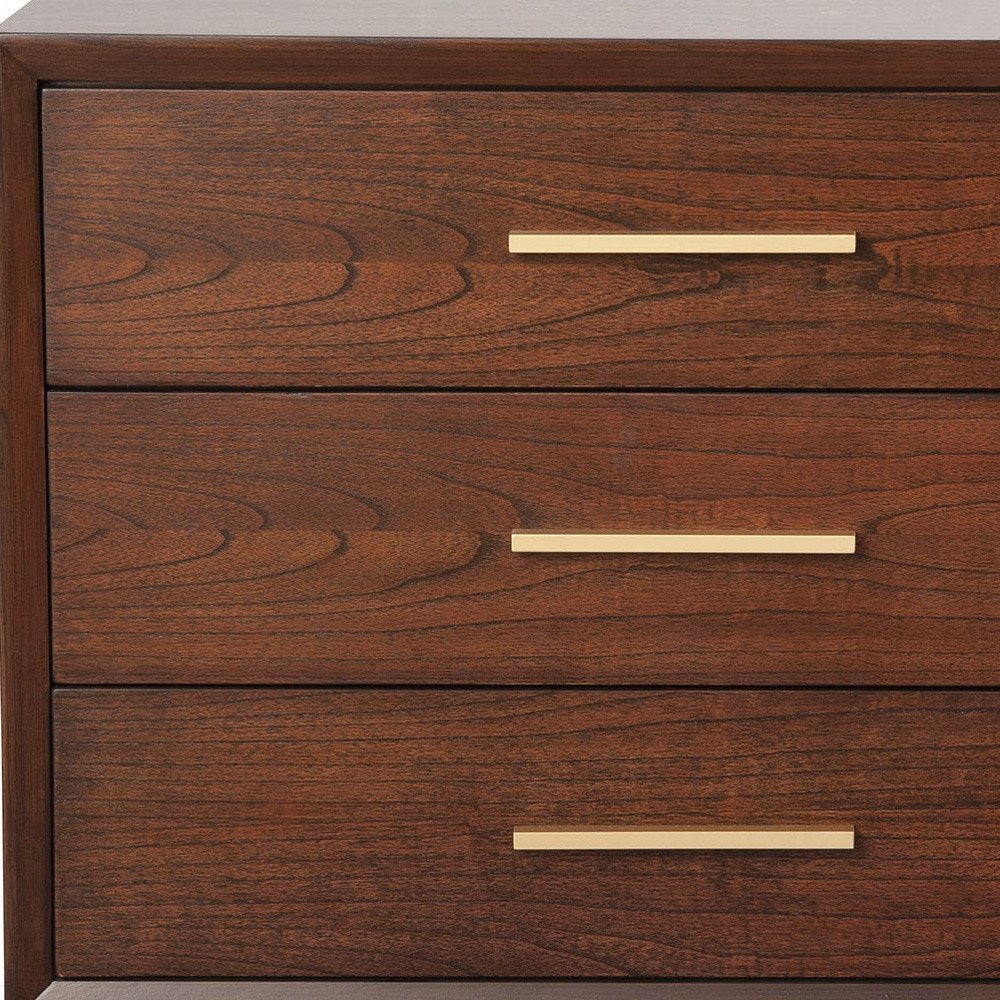36" Brown Solid Wood Three Drawer Dresser