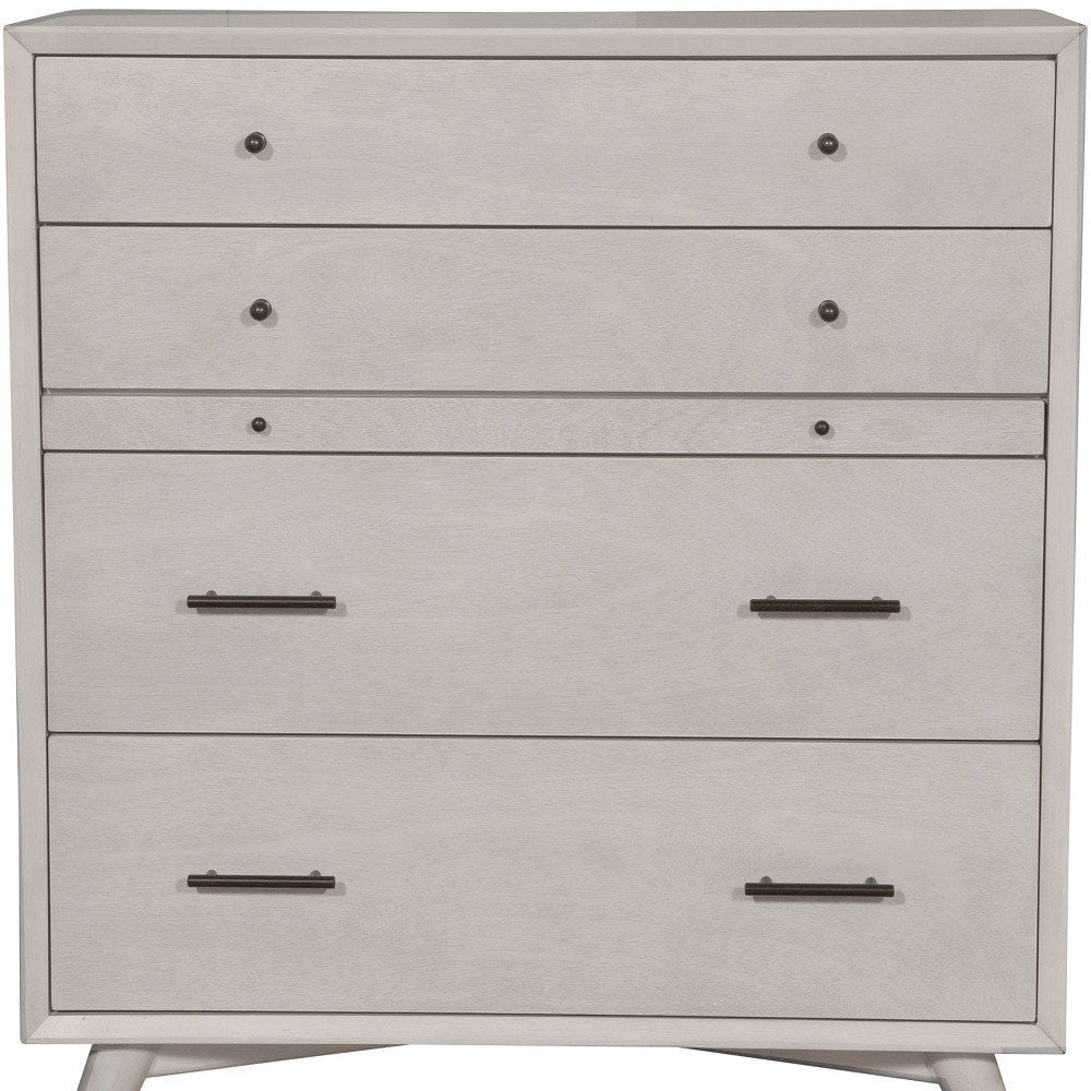 38" Gray Solid Wood Four Drawer Chest