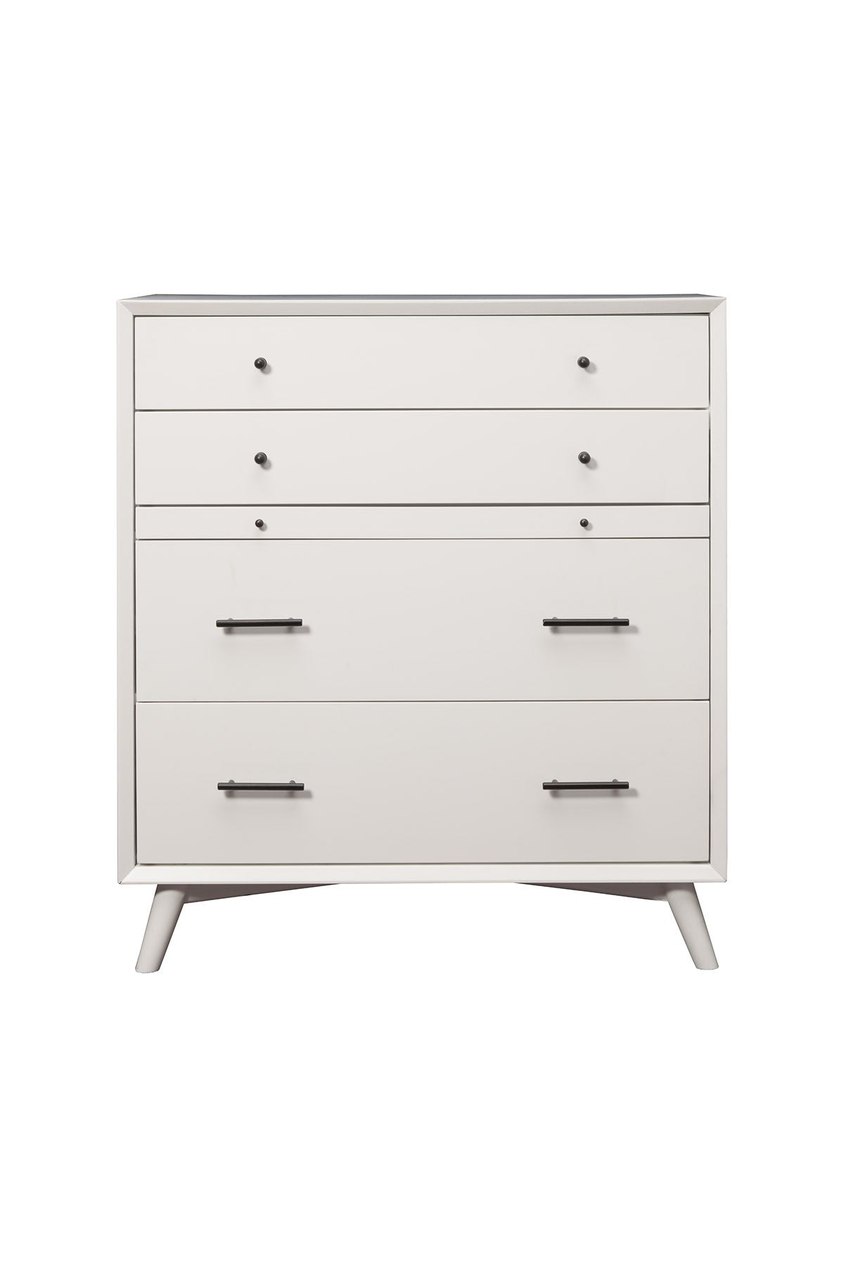 38" White Solid Wood Four Drawer Chest