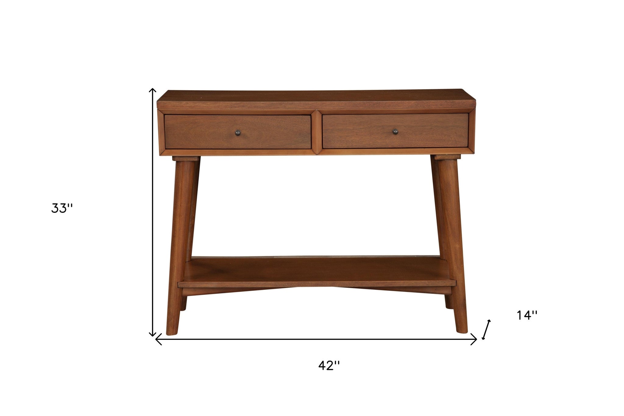 42" Brown Solid and Manufactured Wood Floor Shelf Console Table With Storage With Storage