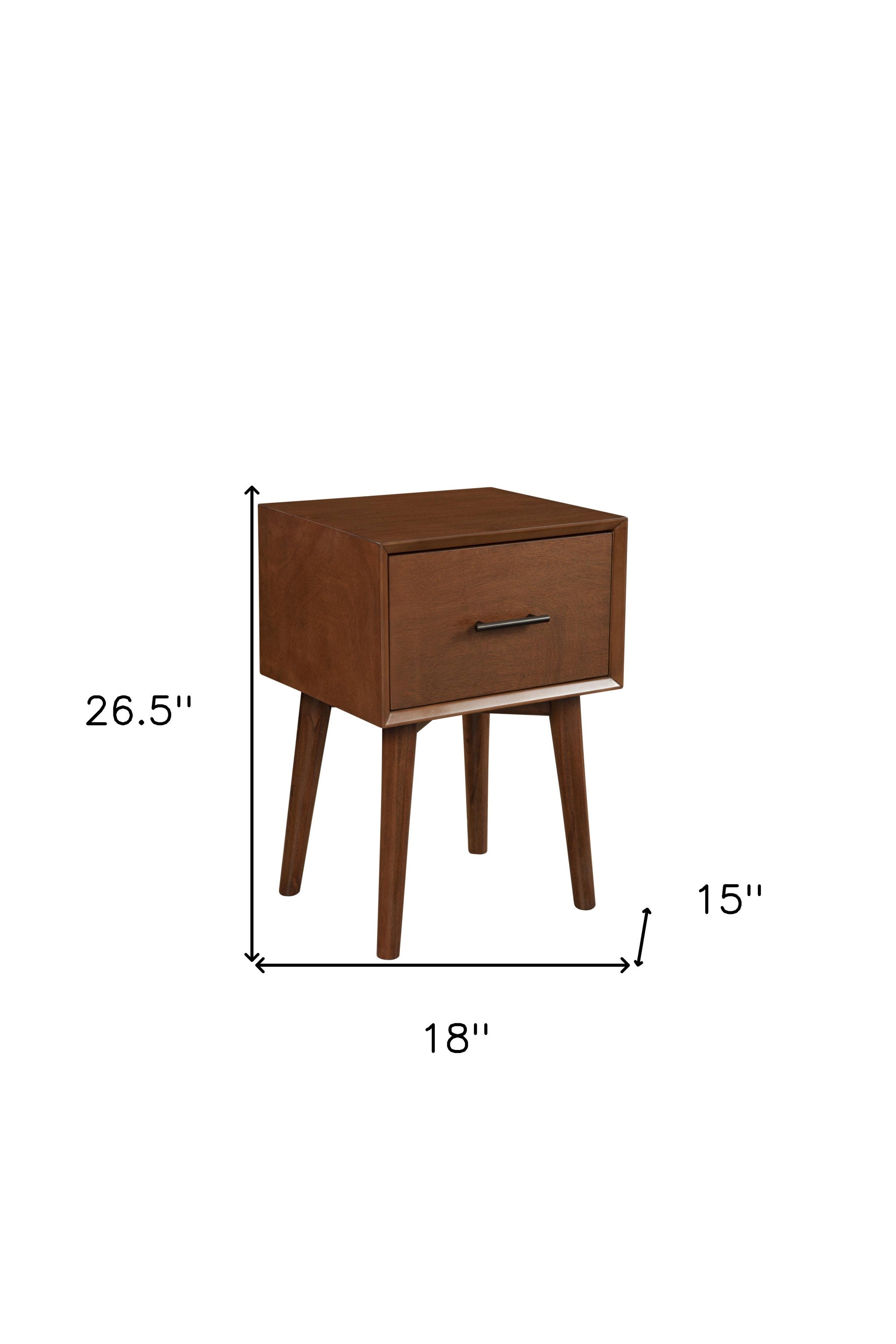 27" Brown Wood End Table With Drawer