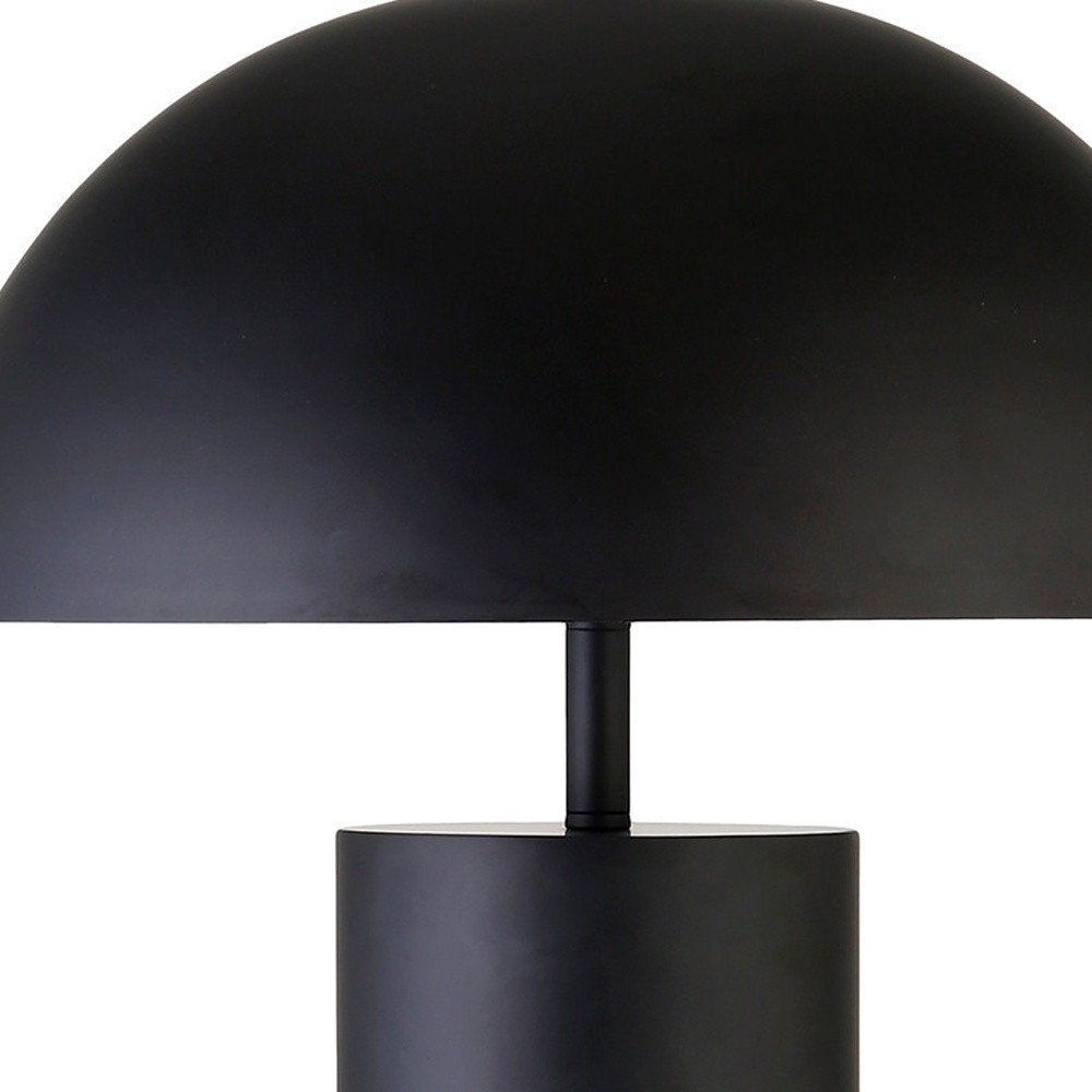 27" Black Metal Table Lamp With Black Dome Shade