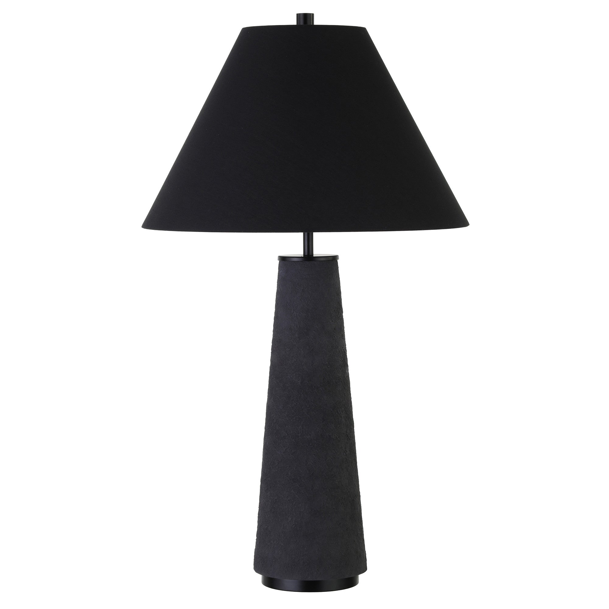 28" Black Ceramic Table Lamp With Black Cone Shade