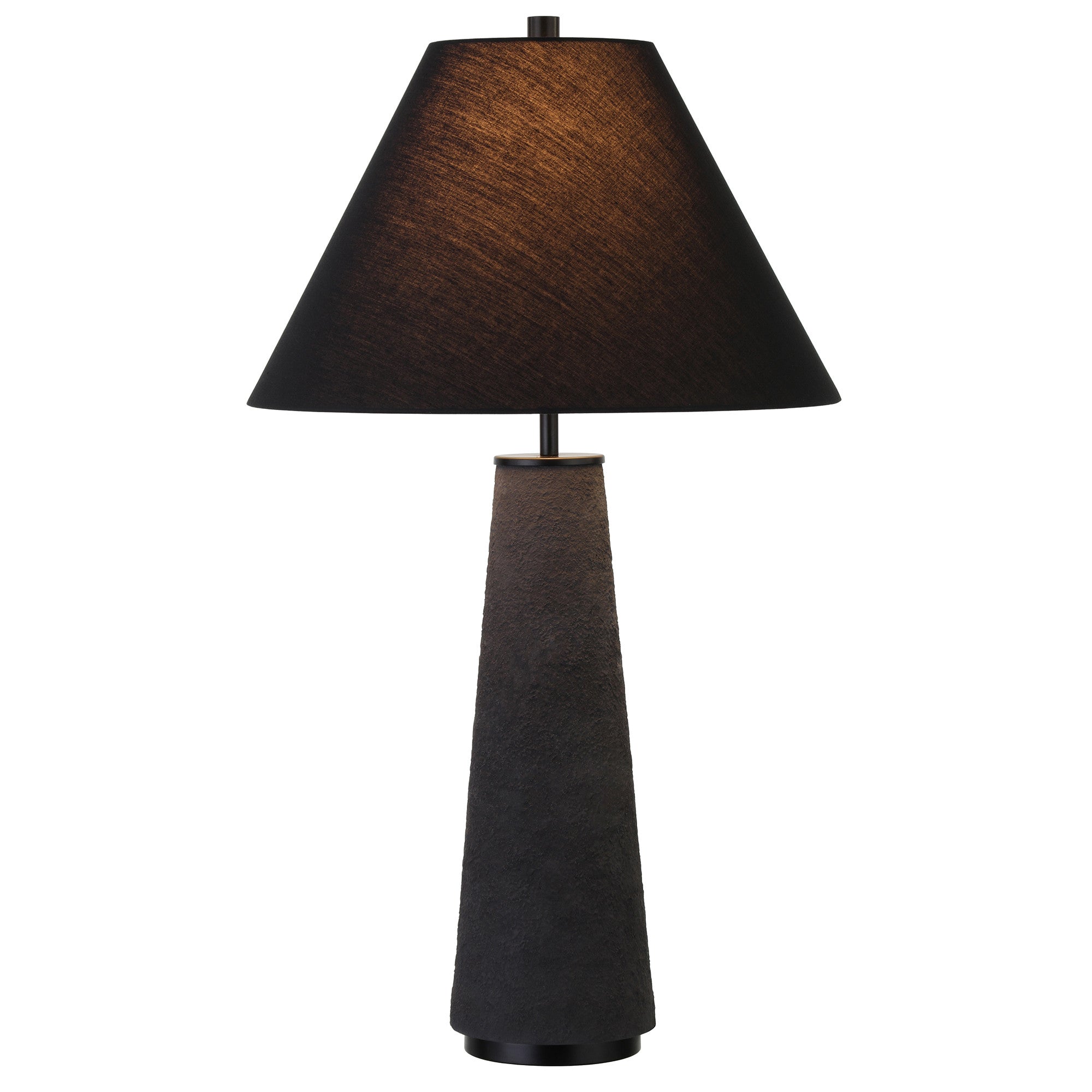 28" Black Ceramic Table Lamp With Black Cone Shade