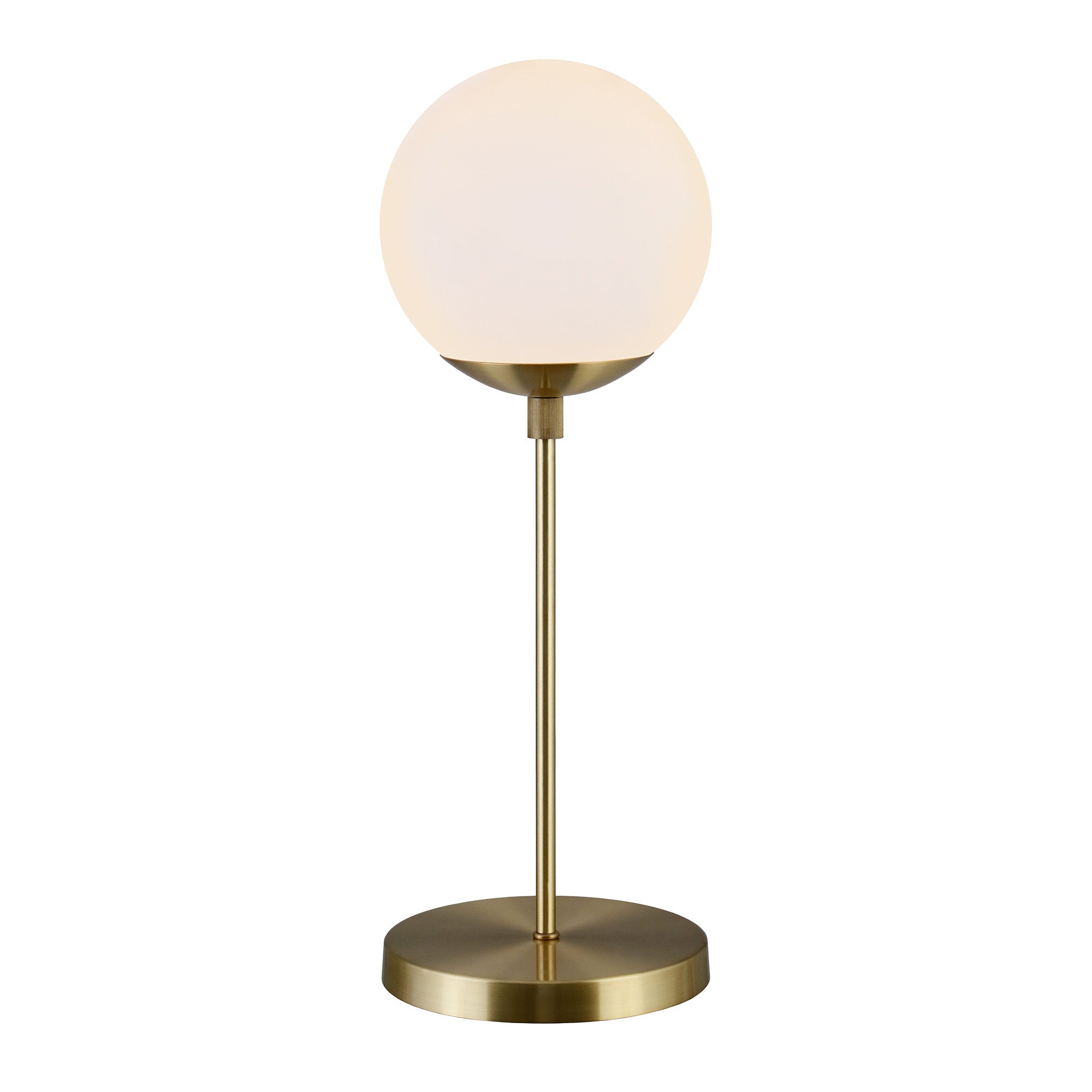 21" Brass Metal Globe Table Lamp With Clear Globe Shade