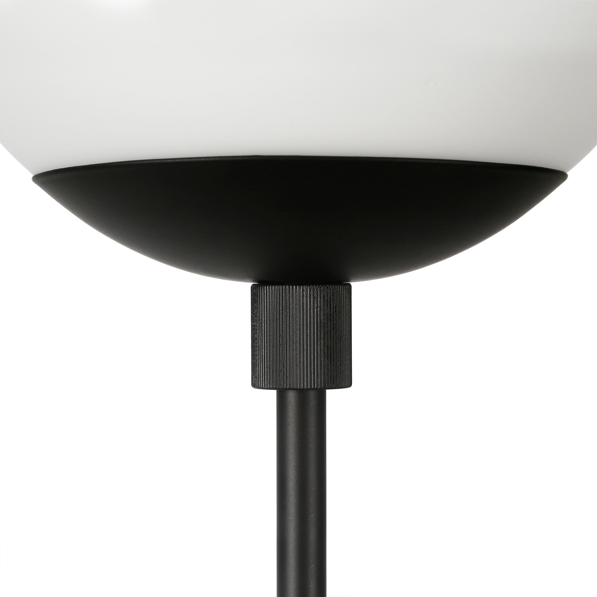 21" Black Metal Globe Table Lamp With Clear Globe Shade