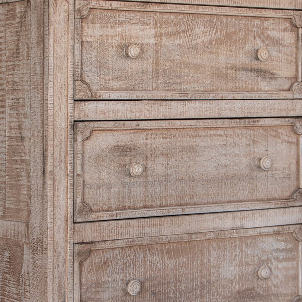 37" Natural Solid Wood Four Drawer Dresser