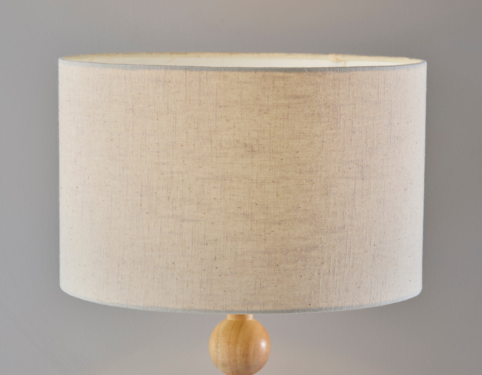 28" Brown Solid Wood Candlestick Table Lamp With Off White Drum Shade