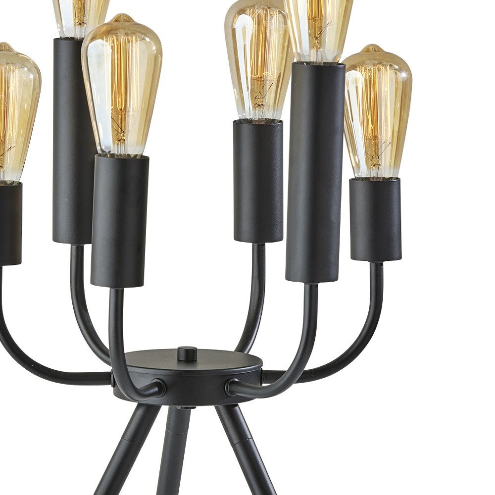 24" Black Six Light Tripod Tripod Lamp