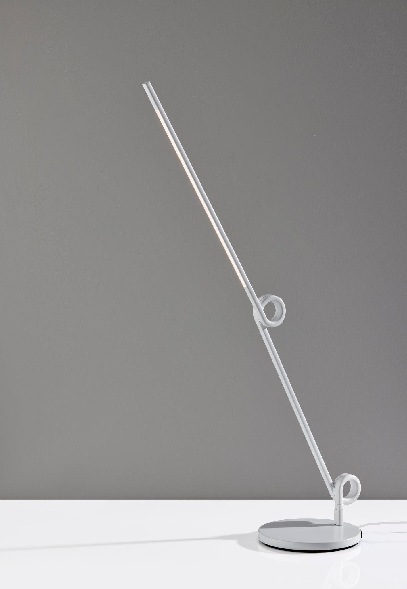 35" White Metal Novelty Desk LED USB Table Lamp