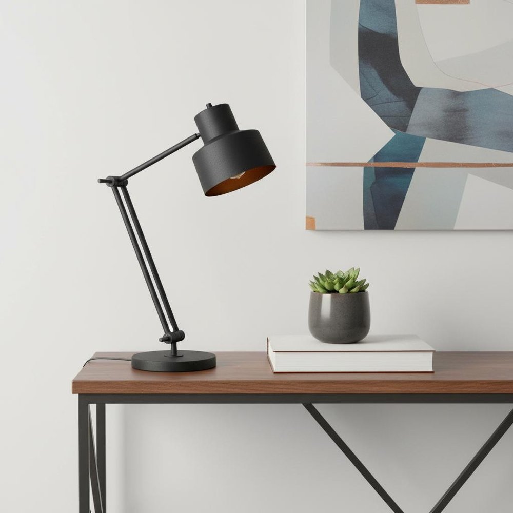 33" Black Metal Adjustable Desk Table Lamp