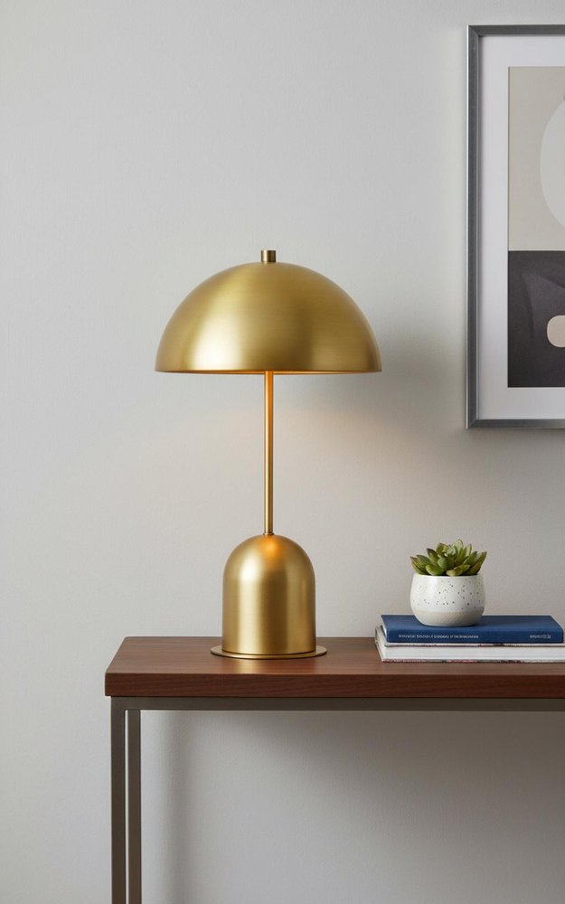 20" Antiqued Brass Metal Novelty Desk Lamp With Antiqued Brass Dome Shade