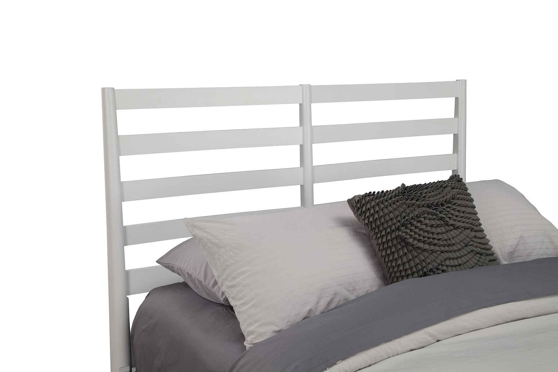 White Slat Back Solid Wood King Bed Frame
