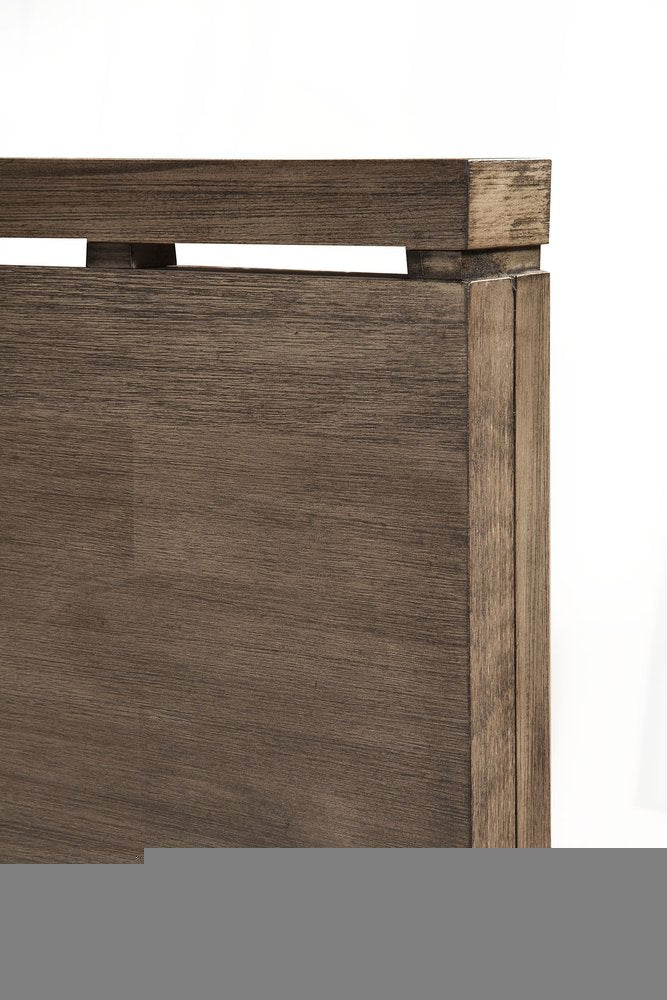 Gray Distressed Wood King Bed Frame
