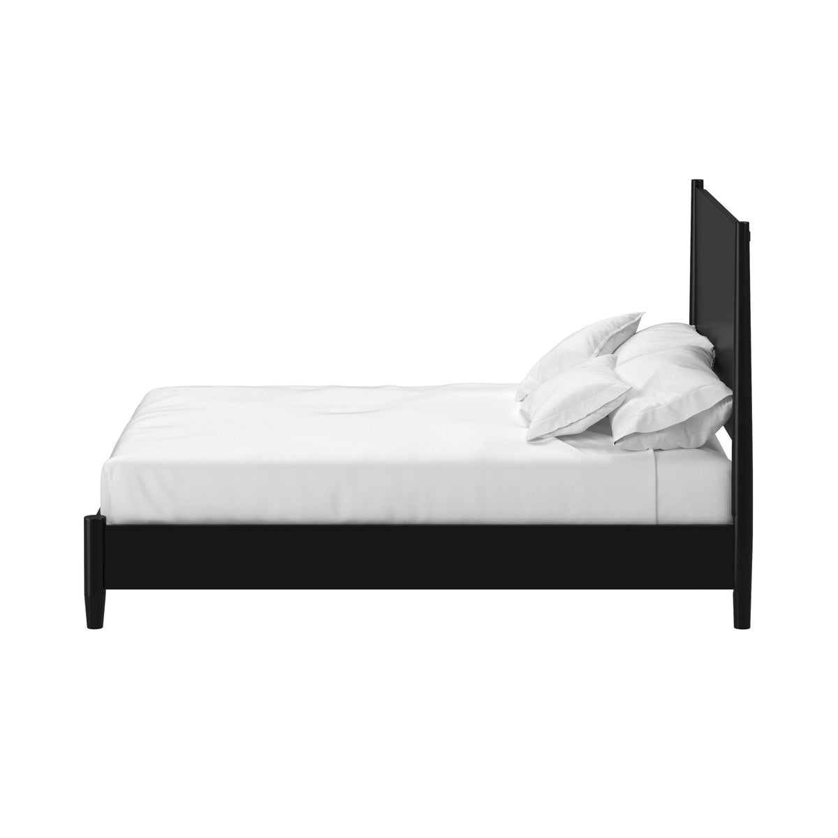 Black Solid Wood Queen Bed Frame