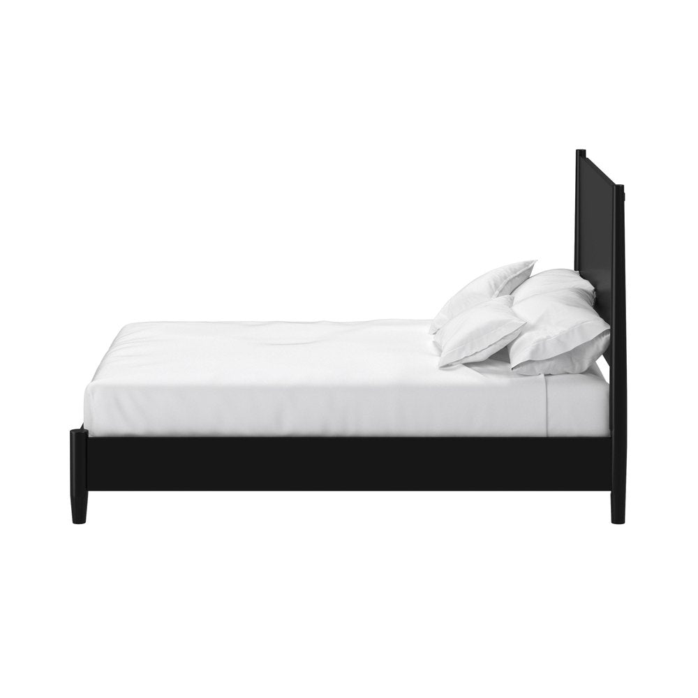 Black Solid Wood Queen Bed Frame