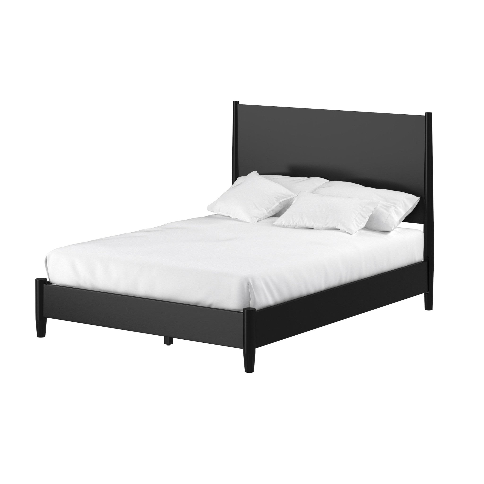 Black Solid and Manufactured Wood King Bed