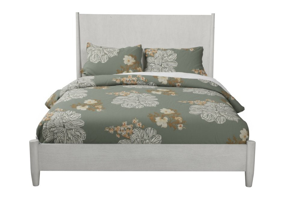 Gray Solid Wood Queen Bed Frame