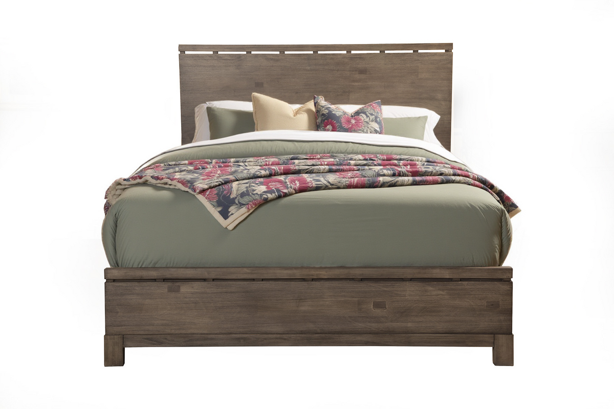 Gray Distressed Solid Wood Full Bed Frame