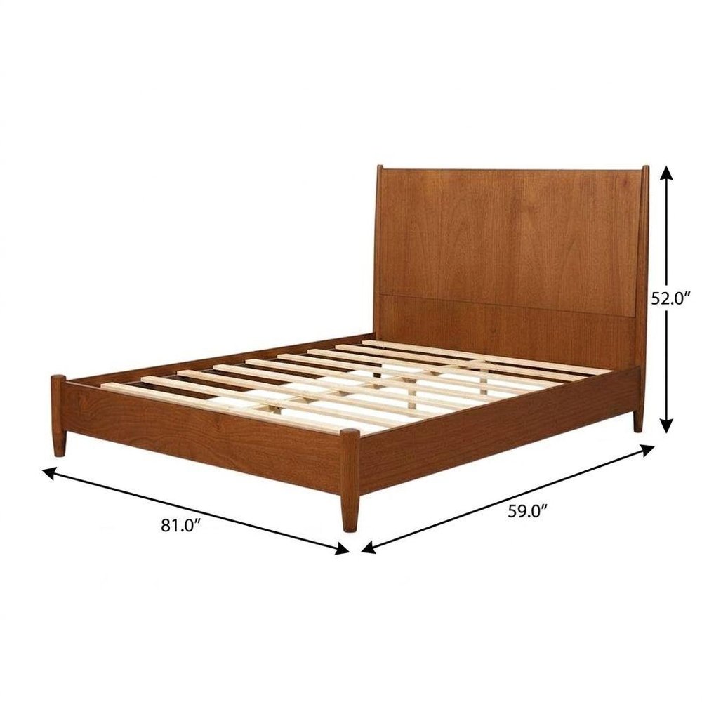 Brown Solid Wood Full Bed Frame