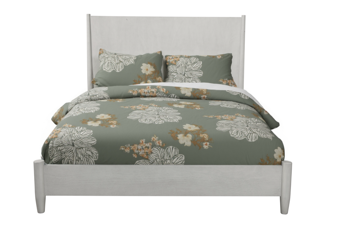 Gray Solid Wood Full Bed Frame