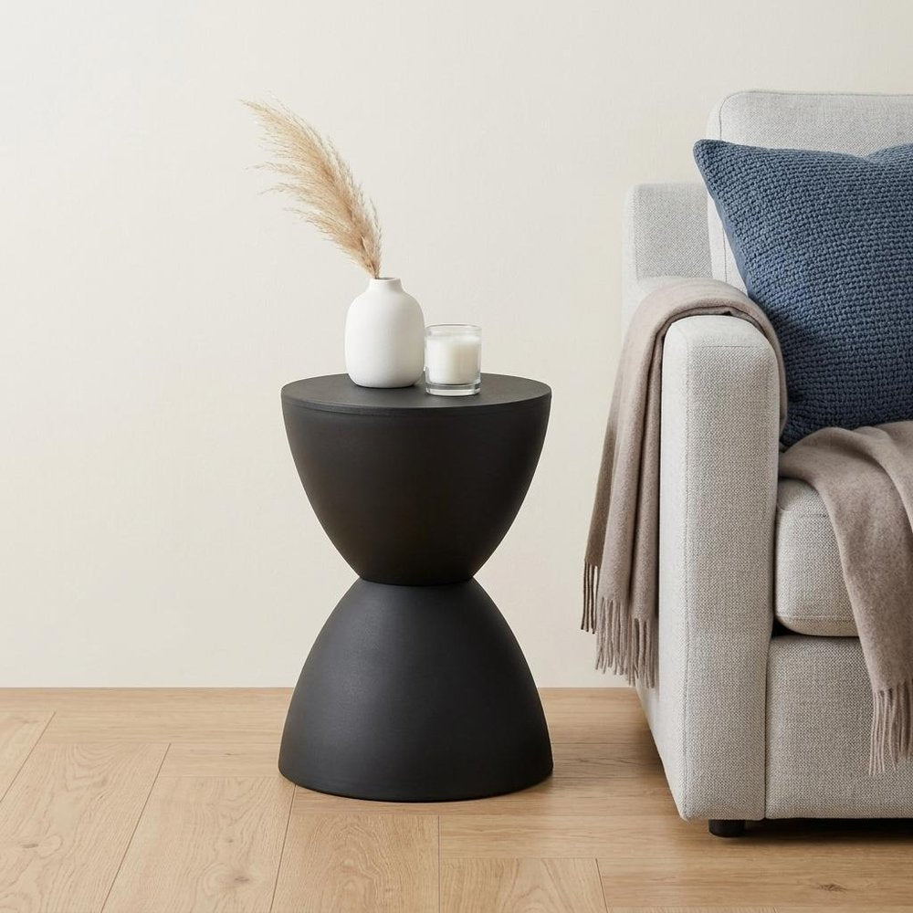 17" Black Heavy Duty Plastic Round End Table