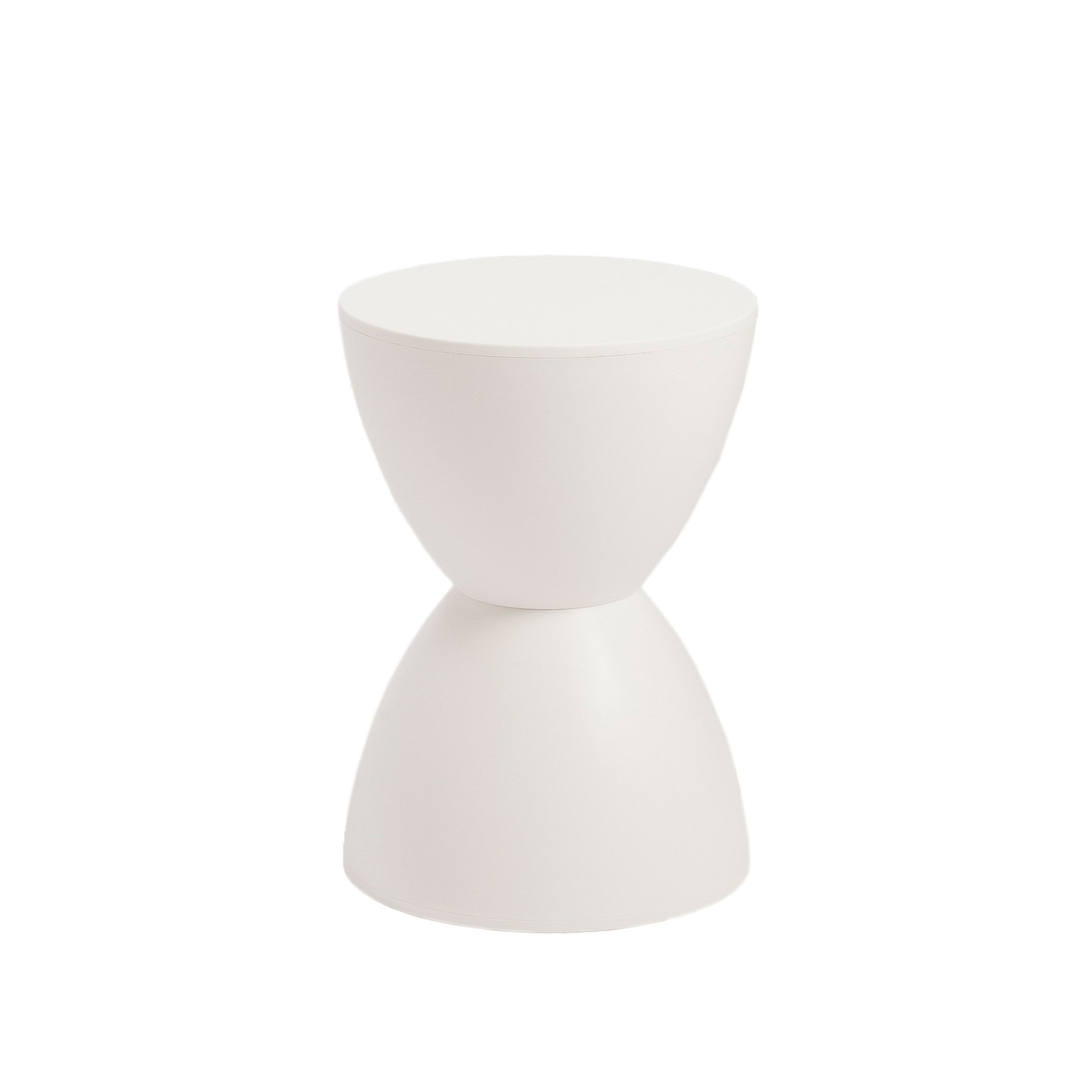 12" White Heavy Duty Plastic Hourglass Indoor Outdoor Side Table