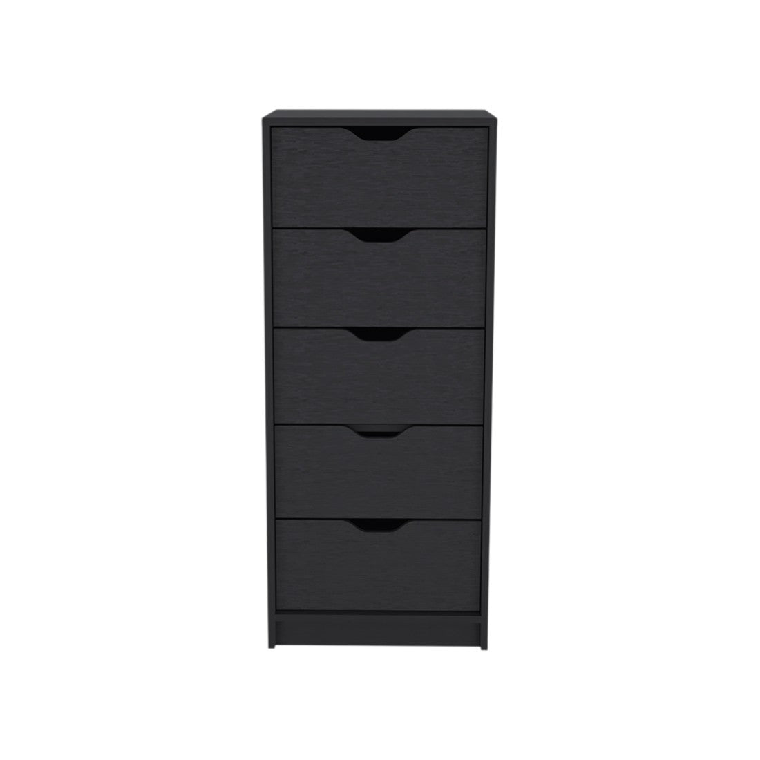 18" Black Five Drawer Standard Chest