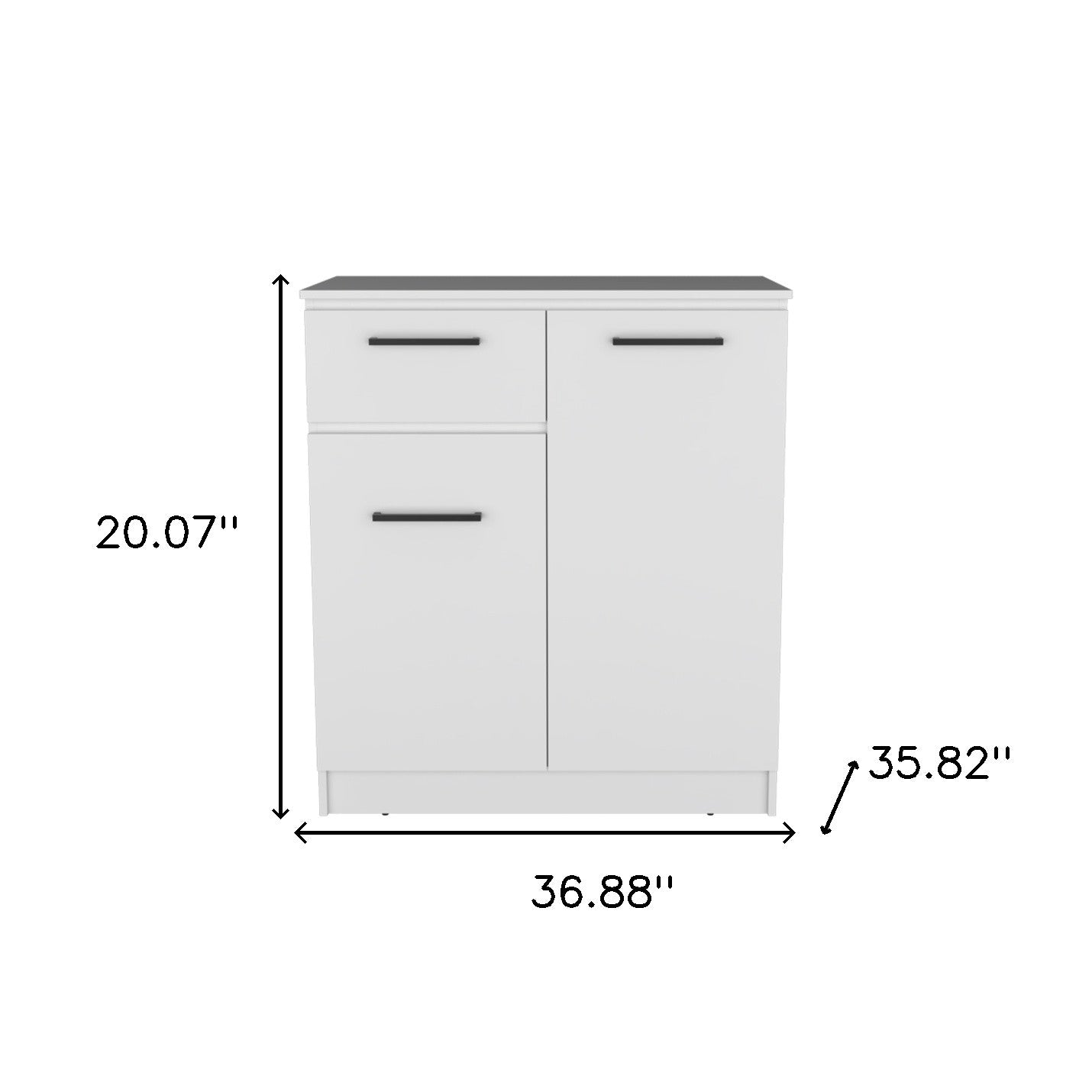 37" White Wood Accent Cabinet With Two Doors And One Drawer